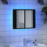 LED Bathroom Mirror Cabinet Black 60x12x45 cm Acrylic 804957