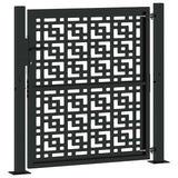 ZNTS Garden Gate Black 105x106 cm Steel Cross Design 4100999