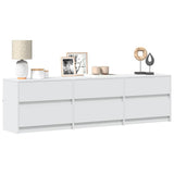 TV Cabinet with LED White 180x34x50 cm Engineered Wood 3307926