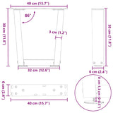 ZNTS Dining Table Legs V-Shape 2 pcs Anthracite 40x cm Steel 4012606