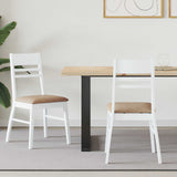 Dining Chairs 2 pcs White 43 x 54 x 89 cm Solid Rubber Wood 42020445