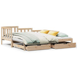 Daybed with Trundle and Drawers without Mattress 90x190 cm Single 3302223