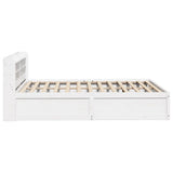 Bed Frame with Headboard White 135x190 cm Double Solid Wood Pine 3307099