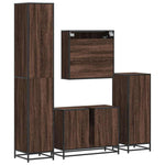 ZNTS 4 Piece Bathroom Furniture Set Brown Oak Engineered Wood 3301204