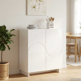 Sideboard High Gloss White 67 x 34.5 x 75 cm Engineered Wood 8011535