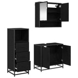 Bathroom Furniture Set 3 pcs Black Oak Engineered Wood 3402434