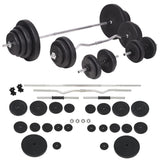 Workout Bench with Weight Rack, Barbell and Dumbbell Set 120 kg 275376