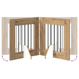 Dog Gate with Stands 6 pcs Artisan Oak 60 x 60 cm 892162