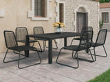 Dining Set Black PVC Rattan, Aluminium, Powder-Coated Steel 3060121