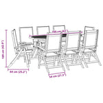 ZNTS 9 Piece Garden Dining Set Solid Wood Acacia and Textilene 3279285