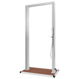 Outdoor Shower with Tray WPC Stainless Steel 3051293