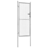 Garden Gate Galvanised Steel 100x200 cm Silver 144760