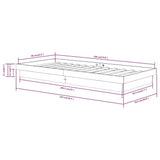 Bed Frame without Mattress Solid Wood Single 819937