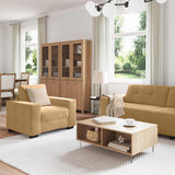 Sofa Set with Cushion 3 pcs Brown 221 x 78 x 80 cm Velvet 3324646