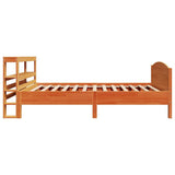 Bed Frame without Mattress Wax Brown 75x190 cm Small Single Solid Wood Pine 3306251