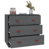 Sideboard Grey 80x40x75 cm Solid Wood Pine 820109