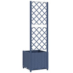 Garden Planter with Trellis Blue Grey 40x40x136 cm PP 318249