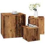 ZNTS Side Tables 3 pcs Old Wood Engineered Wood 856676