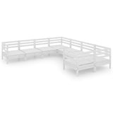 8 Piece Garden Lounge Set Solid Wood Pine White 3083245