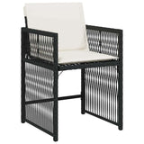 Garden Dining Set 5 pcs Black Poly Rattan 3380769