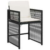 Garden Dining Set 5 pcs Black Poly Rattan 3380771
