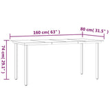 ZNTS 5 Piece Garden Dining Set Black Poly Rattan 3156656
