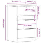Bedside Cabinet White Engineered Wood 811232