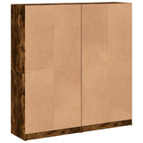 Bookcase with Doors Smoked Oak 136x37x142 cm Engineered Wood 3206528