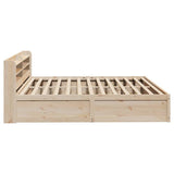 Bed Frame with Headboard 200x200 cm Solid Wood Pine 3307071