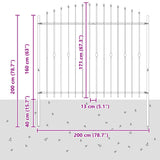 Spike Fence Asten Black 200 x 200 cm Powder-Coated Steel 42030089