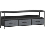 TV Stand Cabinet with 3 Foldable Drawers - Black T3398P343258