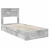 Storage Bed Concrete Grey 90 x 200 cm Engineered Wood 3409945