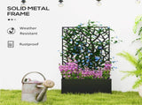 Garden Bed with Privacy Screen, Wall Mounted or Freestanding Raised Planter for Climbing Plants, T3398P325282