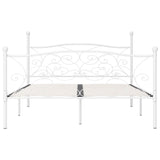 Bed Frame without Mattress with Slatted Base White Metal 180x200 cm Super King 284452