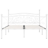 Bed Frame without Mattress with Slatted Base White Metal 180x200 cm Super King 284452