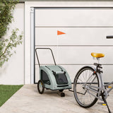 Pet Bike Trailer Grey Oxford Fabric and Iron 93979