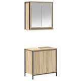 2 Piece Bathroom Furniture Set Sonoma Oak Engineered Wood 3328390