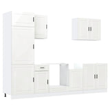 7 Piece Kitchen Cabinet Set Porto High Gloss White Engineered Wood 3314783
