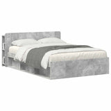 Headboard Cabinet with Storage Concrete Grey Engineered Wood 8001213