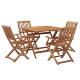 ZNTS 5 Piece Garden Dining Set Solid Wood Acacia 3152899