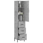 Highboard Concrete Grey 34.5x34x180 cm Engineered Wood 3198861