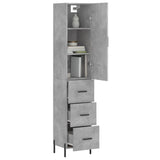 Highboard Concrete Grey 34.5x34x180 cm Engineered Wood 3198861