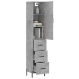 Highboard Concrete Grey 34,5x34x180 cm Engineered Wood 3198861