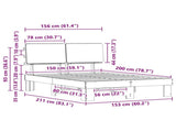 Bed Frame with Upholstered Headboard Taupe 150 x 200 cm 877342