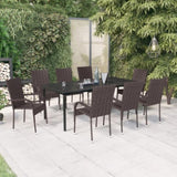Garden Dining Set Brown and Black 3099388
