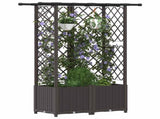 Raised Bed with Trellis and Roof Brown 124 x 40 x 138 cm PP 42032524