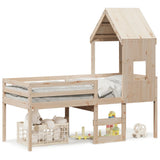 High Sleeper Bed without Mattress 90x200 cm Solid Wood Pine 3282013