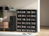 CD Storage Unit with Adjustable Shelves, 89 x 130.5 cm, Black T3398P344774