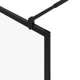 Walk-in Shower Wall Black 90 x 195 x 0.5 cm Glass and Aluminium 42025248