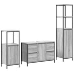 ZNTS 3-Piece Bathroom Furniture Set in Grey Sonoma Engineered Wood 3328382